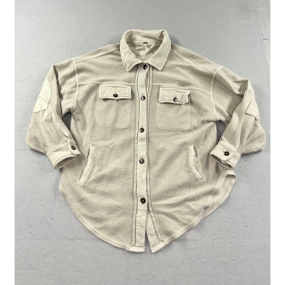Free People Ruby Shirt Fleece Oversized Buttondown Shacket Jacket Small